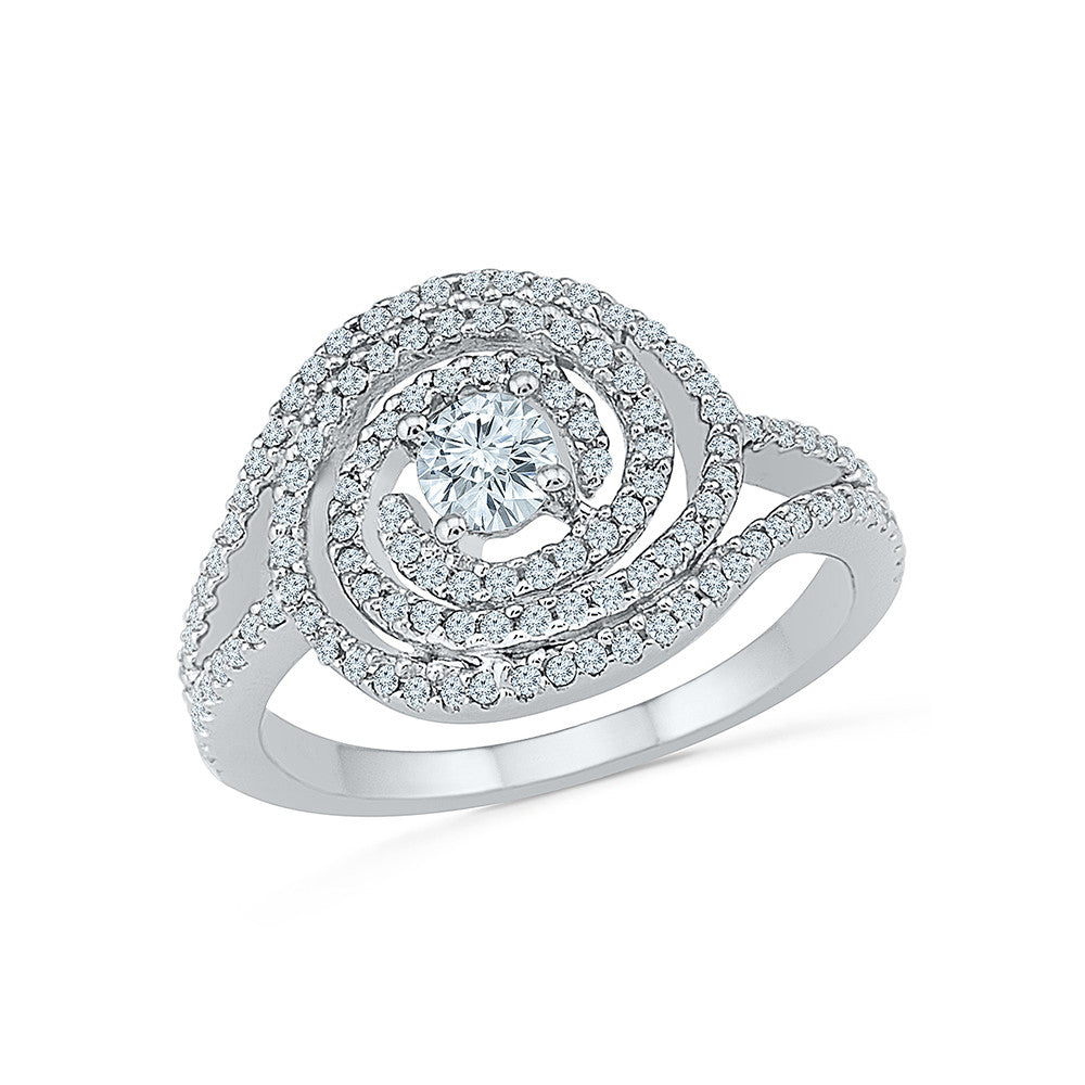 Moissanite Solitaire Cocktail Ring - LR00369-Moissani.in